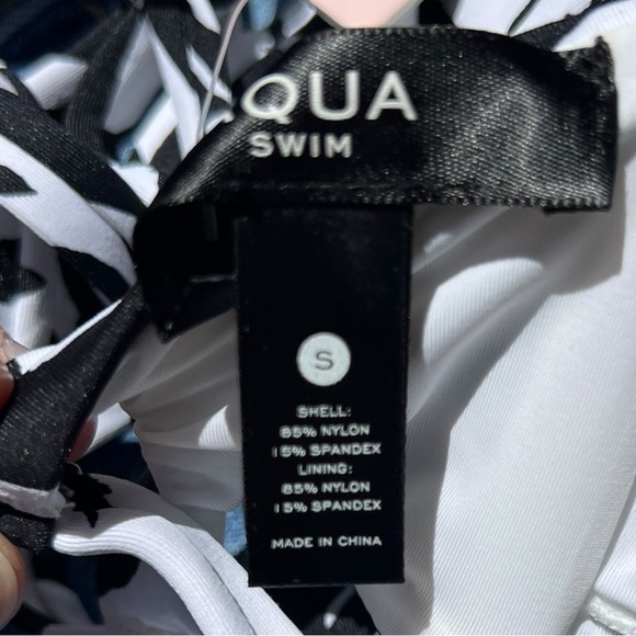 🌻NEW w/tags AQUA Swim Zebra Animal Print B&W Bralette Bikini Top Size Small - Picture 8 of 10